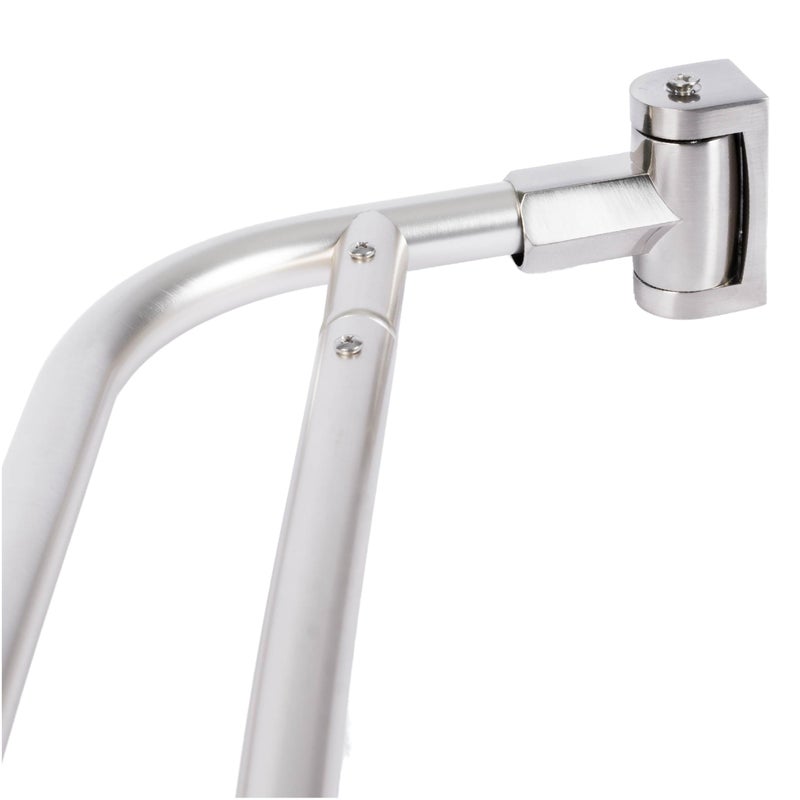 JS Jackson Supplies Double Curved Shower Rod, Metal Construction, Adjustable Between 44 to 70 Inches, Aluminum Rods and Zinc Mounting Hardware, Quality Modern Bathware, Brushed Nickel Finish - Image 1